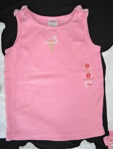 Gymboree ISLAND GIRL FUN Pink Tank Top w/ embroidered Flamingo  NWT 3 4 5 - Picture 1 of 1