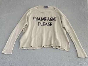 Wooden Ships Sweater M/L Beige Champagne Please Wool Bln Oversized Coastal Boho - Picture 1 of 12