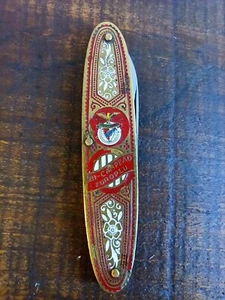 VINTAGE SLB - BENFICA TWICE EUROPEAN CHAMPION 1961/62 POCKET KNIFE - ADVERTISING - Picture 1 of 12