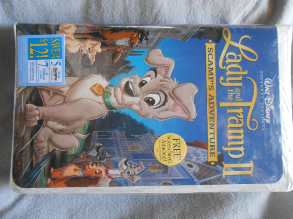 VINTAGE LADY & THE TRAMP II VHS VCR SEALED WALT DISNEY W/ RARE CD ROM ORIG OWNER - Image 1 of 4