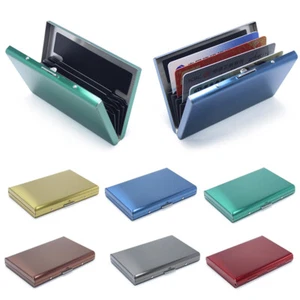 RFID Blocking Wallet ID Credit Business Card Holder Stainless Steel Metal Cas ` - Picture 1 of 21