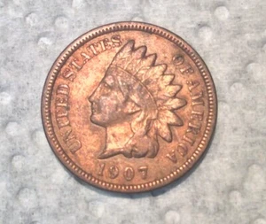 1907 Indian Head Penny Uncirculated w/ beautiful Red Color - Picture 1 of 2