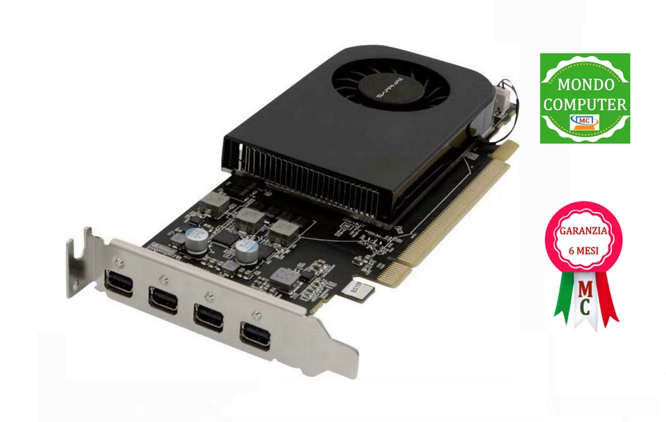 SCHEDA GRAFICA PCI EXPRESS   SAPPHIRE  4GB  GPRO4200  DDR5 QUAD MINI DP  - Immagine 1 di 1