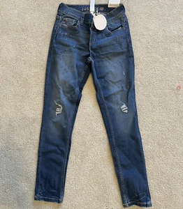 Justice Size 12 Girls Denim Distressed Jeggings, Soft & Stretchy NWT - Picture 1 of 6
