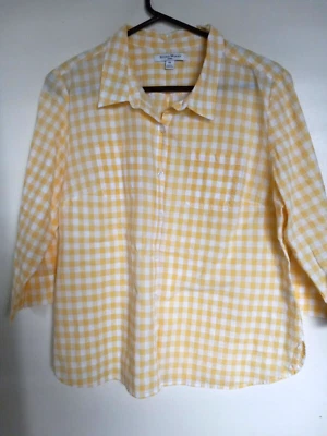 MUJER STUDIO WORKS TOP BLUSA A CUADROS BOTONES TALLA PXL Foto 1 de 3