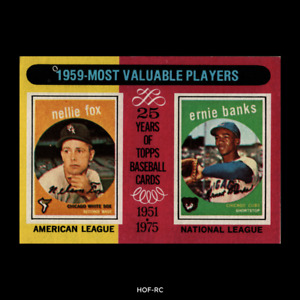 1975 Topps Ernie Banks Nellie Fox 1959 MVP #197 Vintage Low Grade
