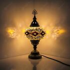 Turkish Handmade Glass Mosaic Table Desk Lamp Tiffany Style Big Globe -Free Bulb