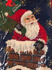 Prima Vintage Christmas Cross-stitch”Santa’s Down Chimney” Stocking/Gift 19”L BN