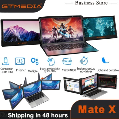 GTMEDIA Mate X Dual Portable Monitor IPS FHD HDR USB Tri-Fold Screen for Laptops - Image 1 of 4