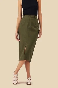 Falda de algodón orgánico Amour Vert Lina en verde cala talla XS NUEVA CON ETIQUETAS - Imagen 1 de 9