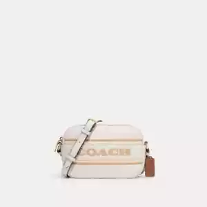 Mini bolso para cámara Coach Jamie de cuero con logotipo a rayas - tiza múltiple - CH308 - Imagen 1 de 4