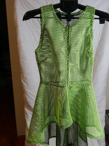 cleo hi low vest scuba material green fish net Bright Green CLEO Apparel Vest - Picture 1 of 6