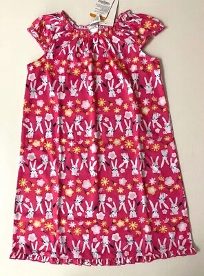 Nuevo con etiquetas Camisón Gymboree Bunny Rabbit Rosa Talla 5-6 Foto 1 de 2