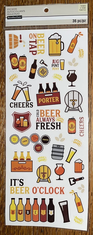 Recollections 36 Pcs It's Beer Time 543261 Scrapbooking Crafts. Art