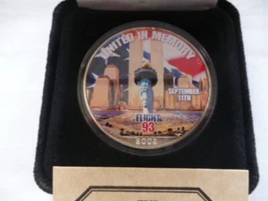 US SILVER EAGLE DOLLAR....UNITED IN MEMORY OF FLIGHT 93, ON 9-11-01 - Picture 1 of 3