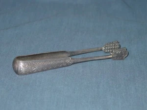 Antique Engraved 19th Century Imperial Russia 84* Silver SUGAR TONGS - Picture 1 of 8