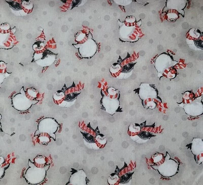 BTY X 44"W Fabric By Springs Creative Polka Dot Penguins Quilting Sewing Crafts  - Image 1 of 3