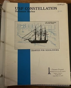 USF Constellation Baltimore Harbor Ship Cross Stitch Pattern Tidewater Leaflet - Picture 1 of 2