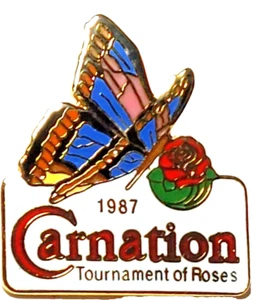Rosenparade 1987 Carnation Foods 98th Tournament of Roses Anstecknadel - Bild 1 von 2