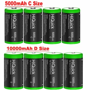 Lot HiQuick Rechargeable C D Cell Size Batteries High Performance Ni-MH 1.2V - Picture 1 of 26