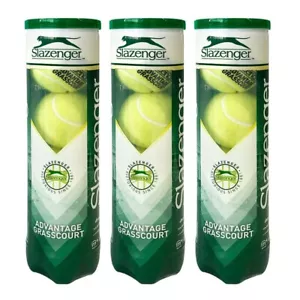 SLAZENGER ADVANTAGE GRASSCOURT TENNIS BALLS (3 CANS OF 4 BALLS) - Picture 1 of 2