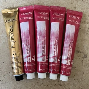 (4) L'Oreal Excellence Creme #4 Tubes Deep Conditioner Salon (1) L'Oréal #3 NEW - Picture 1 of 4