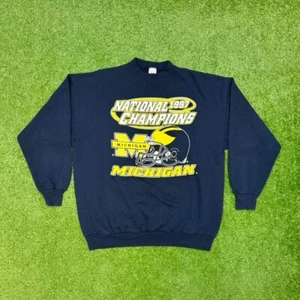 Vtg 1997 National Champs University of Michigan Football Sweatshirt Size XL - Picture 1 of 3