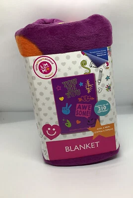 Little Miss Matched Girls PurpleOrange62" X 90" Soft Plush Blanket "YOU BE YOU" - Image 1 of 4