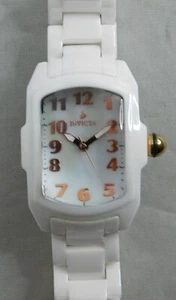 Invicta Lupah Model 1962 White Ceramic With White MOP Dial Ladies Watch....29mm - Picture 1 of 20