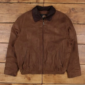 Vintage Weatherproof Faux Suede Jacket L Bomber Brown - Picture 1 of 8