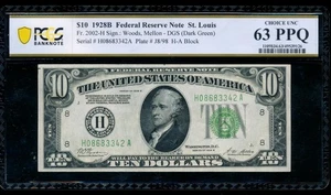 AC 1928B $10 Saint Louis PCGS 63 PPQ Fr 2002-H - Picture 1 of 2