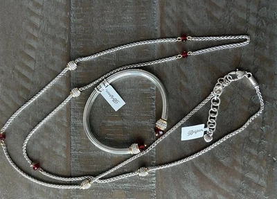 Conjunto de collar y brazalete con bisagras Brighton Meridian rojo de dos tonos nuevo con etiquetas ~ código de vestimenta rojo❣️ Foto 1 de 4