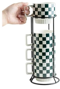 Stapelbare Kaffeetassen mit Ständer - Bild 1 von 1