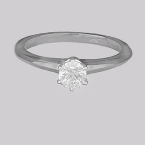 Tiffany Solitaire Ring Platinum Engagement Ring 0.33 Carat Diamond Ring - Picture 1 of 7