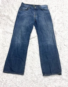 Seven 7 For All Mankind Bootcut Jeans 33x32 Med Blue Wash Faded Whiskers Relaxed - Picture 1 of 10