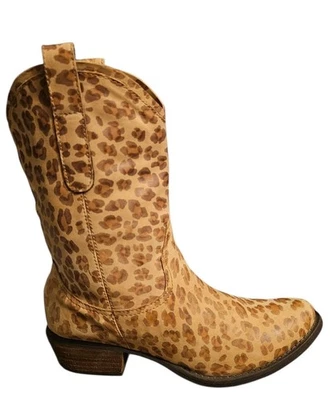 Donald J Pliner Major Cheetah Roper Snip Toe Boots Women 8M Suede Western Boho - Image 1 of 4