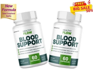 Healthy Flow Blood Support, Cardiovascular Circulation - 60 Capsules 2PACK - Picture 1 of 14