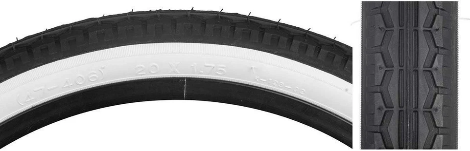 Sunlite Tire 20x1.75 Black/white Street K123