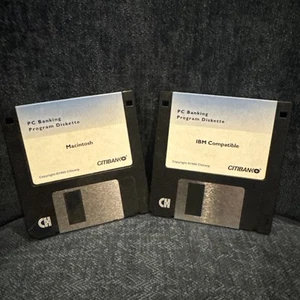 set of two Citibank PC banking program diskettes - Macintosh & IBM Compatible - Picture 1 of 4