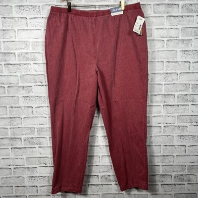 Pantalones elásticos rojos cintura elástica Liz & Me para mujer talla 26W nuevos con etiquetas Foto 1 de 4