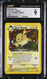 CGC 9 MINT Dark Raichu 2000 Team Rocket 83/82 Holo Pokemon Card - Picture 1 of 2