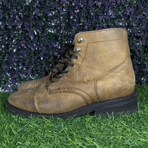 Thursday Stiefel Herren Größe 8,5 Captain Captoe Stiefel Leder Schnürstiefelette Braun - Bild 1 von 11
