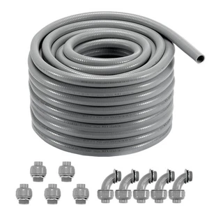 1 in Flexible Liquid-Tight Electrical PVC Conduit 100 ft Non-Metallic IP65 - Picture 1 of 12