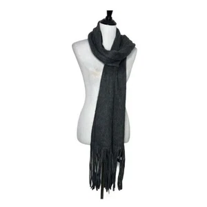 Lucky Brand Oversized Scarf Unisex Adult Fringe Gray Soft Cozy NEW with Tags - Picture 1 of 12