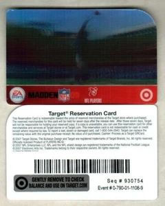 TARGET Madden NFL ( 2007 ) Lenticular Reservation / Gift Card ( $0 ) V3 - Picture 1 of 1