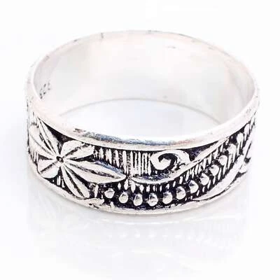 925 Placcato Argento Handmade Design Gioielli Regalo per Lei Misura Anello 9 - Immagine 1 di 3