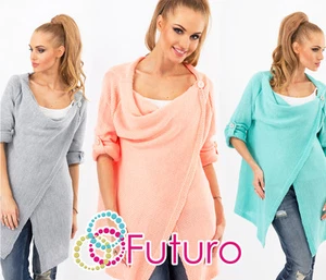 NUEVO Cárdigan Estilo Poncho para Mujer Elegante y Sensible Botones Tejido FAS01 - Imagen 1 de 6