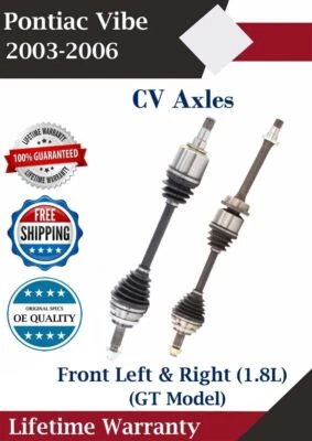 OE Front Left & Right CV Axle For 2003-2006 Pontiac Vibe 1.8L Lifetime Warranty - Imagem 1 de 4