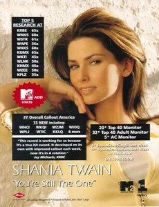 Shania Twain 1998 Ad- You're Still The One Advertisement WNCI WPLJ WTIC WZJM - Picture 1 of 1