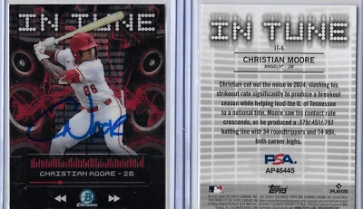 Christian Moore Autographed 2024 Bowman Chrome IN TUNE IT6 RC PSA COA - Image 1 of 4
